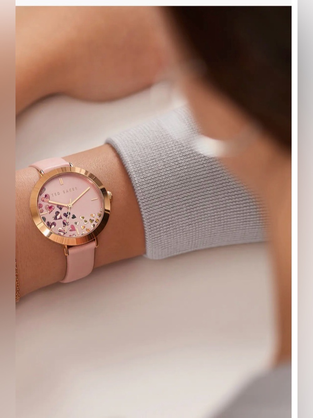 Ted Baker London Ammy Hearts Leather Strap Watch 34mm $180